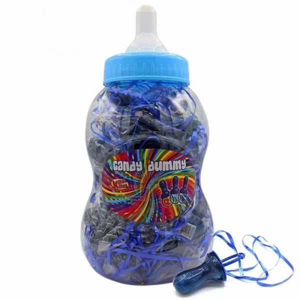 30 x Blue Candy Dummies Lollies Kandy Kandy 60g In Blue Baby Bottle Jar